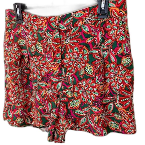 J. Crew Women’s Floral Print Flowy High Waisted Multicolored Boho Shorts Size 10 - Picture 1 of 7
